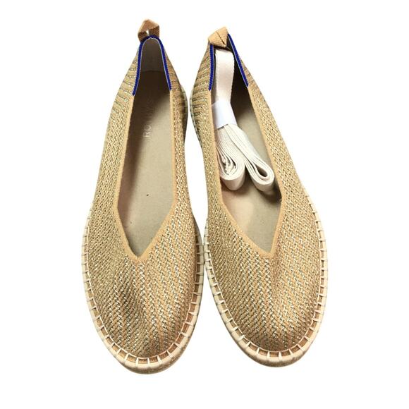 ROTHY'S Women's espadrille diamond metallic Gold Size 13 - Picture 1 of 7